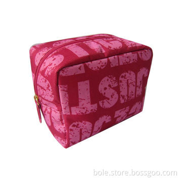 Polyester Cosmetic Bag with Nylon Zipper Closure for Promotional Purpose